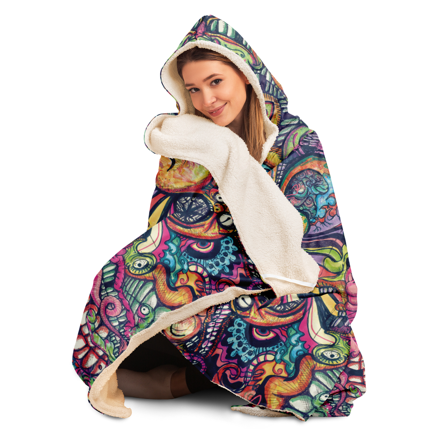 Toothy Hooded Blanket