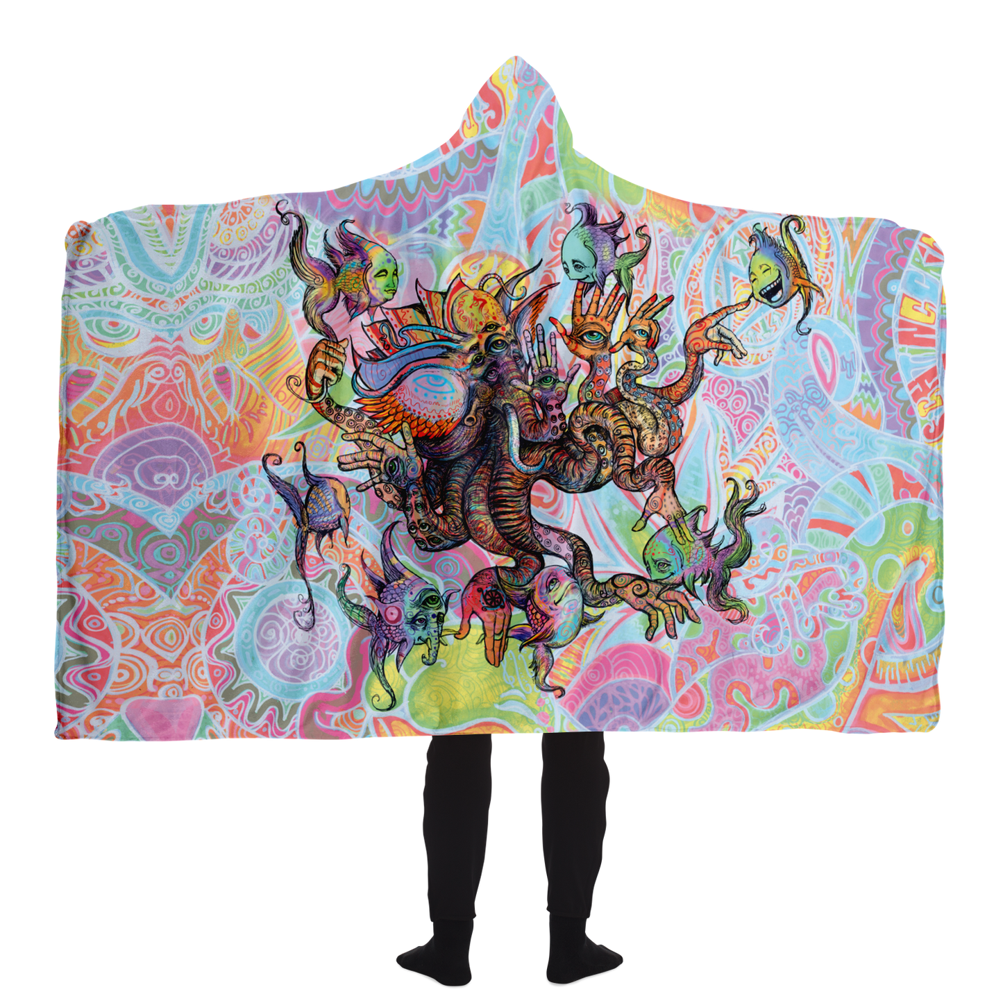 Elephantopus Hooded Blanket