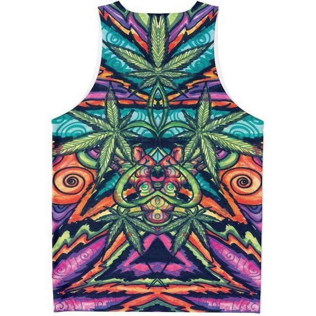 Ganjanesh Tank - Unisex Tank Top - Artist, Cannabis, Colorful, Elephant, Kamal MishMish, Kmish, KMish213, MishMish, Psychedelic, tank top, Trippy, Unique Art, unisex - Wrinkled Minds Wardrobe