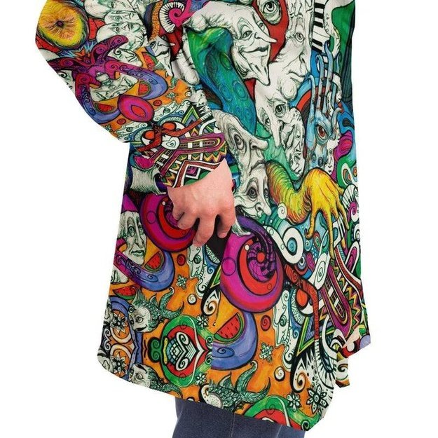 Octophantopus Cloak - Microfleece Cloak - Artist, Colorful, Kamal MishMish, Kmish, KMish213, MishMish, Octopus, Psychedelic, Trippy, Unique Art - Wrinkled Minds Wardrobe