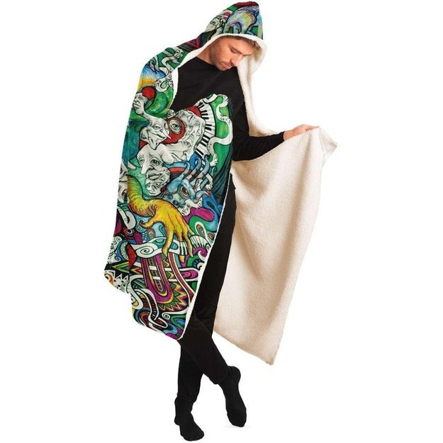 Octophantopus Hooded Blanket - Hooded Blanket - Artist, Kamal MishMish, Kmish, KMish213, MishMish - Wrinkled Minds Wardrobe