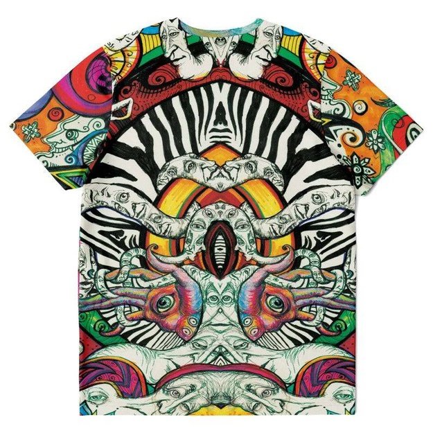 Octophantopus T-Shirt - T-shirt - Artist, Colorful, Elephant, Kamal MishMish, Kmish, KMish213, MishMish, Octopus, Psychedelic, T Shirt, Trippy, Unique Art - Wrinkled Minds Wardrobe