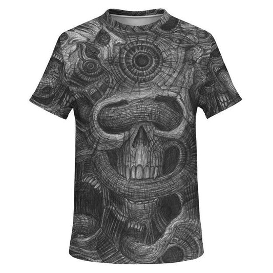 Wall of Faces T-Shirt - Pocket T-shirt - Artist, Kamal MishMish, Kmish, KMish213, MishMish, Pocket T-Shirt, Psychedelic, T Shirt, Trippy, Unique Art - Wrinkled Minds Wardrobe