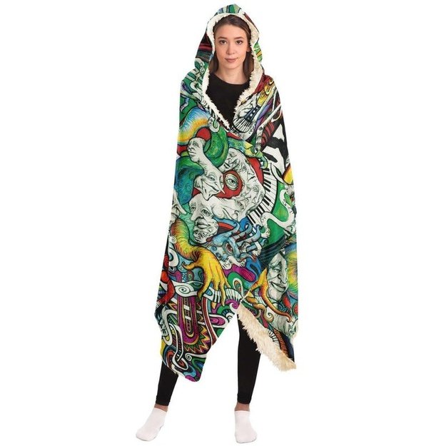 Octophantopus Hooded Blanket - Hooded Blanket - Artist, Kamal MishMish, Kmish, KMish213, MishMish - Wrinkled Minds Wardrobe