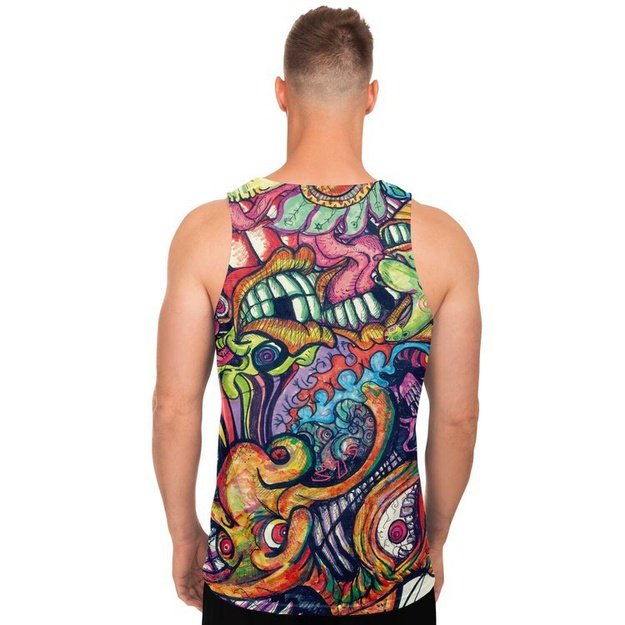 Toothy Tank - Unisex Tank Top - Artist, Colorful, Kamal MishMish, Kmish, KMish213, MishMish, Psychedelic, tank top, Trippy, Unique Art, unisex - Wrinkled Minds Wardrobe