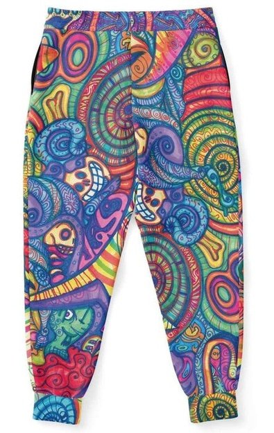 Pink Shark Boy Joggers - Joggers - Artist, Colorful, Kamal MishMish, Kmish, KMish213, MishMish, Psychedelic, Trippy, Unique Art - Wrinkled Minds Wardrobe