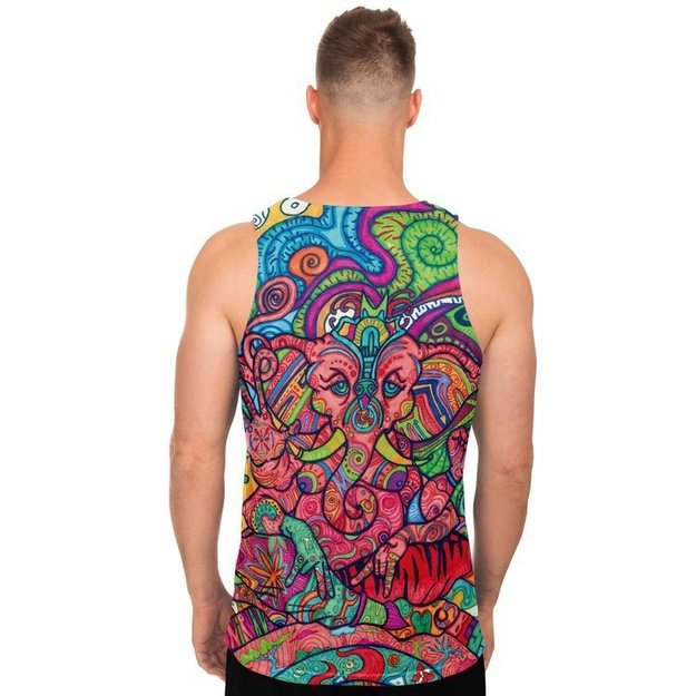 OGanesh Tank - Unisex Tank Top - Artist, Cannabis, Colorful, Elephant, Kamal MishMish, Kmish, KMish213, MishMish, Psychedelic, tank top, Trippy, Unique Art, unisex - Wrinkled Minds Wardrobe