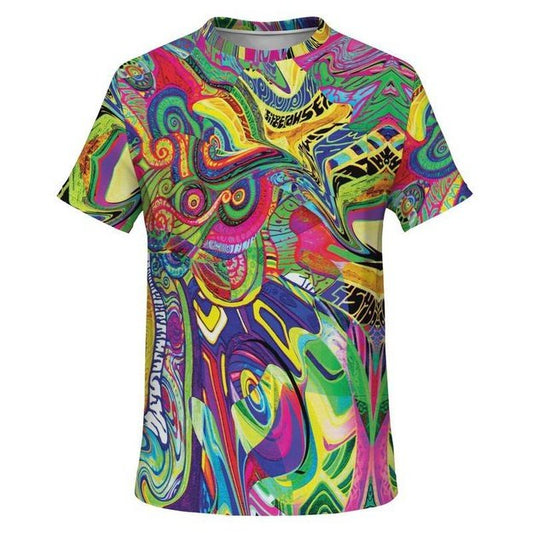 Spiral Shroom Color T-Shirt - Pocket T-shirt - Artist, Colorful, Kamal MishMish, Kmish, KMish213, MishMish, Pocket T-Shirt, Psychedelic, T Shirt, Trippy, Unique Art - Wrinkled Minds Wardrobe