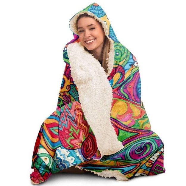 OGanesh Hooded Blanket - Hooded Blanket - Artist, Kamal MishMish, Kmish, KMish213, MishMish - Wrinkled Minds Wardrobe