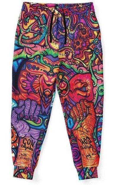 Jaded Joggers - Joggers - Artist, Colorful, Kamal MishMish, Kmish, KMish213, MishMish, Psychedelic, Trippy, Unique Art - Wrinkled Minds Wardrobe