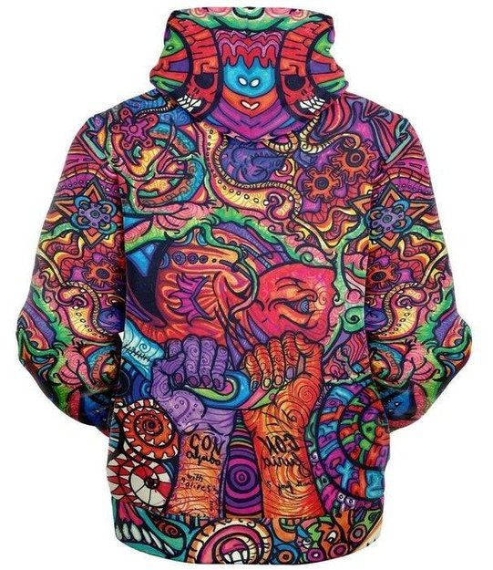 Jaded Fleece Zip-Up Hoodie - Microfleece Ziphoodie - Artist, Kamal MishMish, Kmish, KMish213, MishMish - Wrinkled Minds Wardrobe