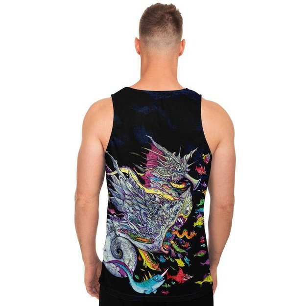 Seahorse Monster Tank - Unisex Tank Top - Artist, Colorful, Kamal MishMish, Kmish, KMish213, MishMish, Psychedelic, Sea Life, tank top, Trippy, Unique Art, unisex - Wrinkled Minds Wardrobe