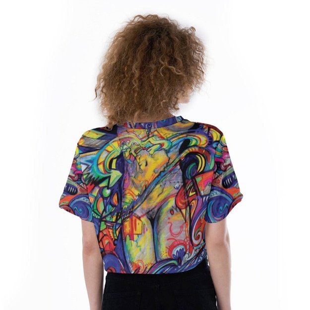 Water Color Woman Cropped Shirt