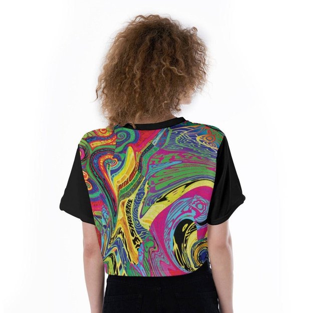 Spiral Shroom Colors Cropped Shirt