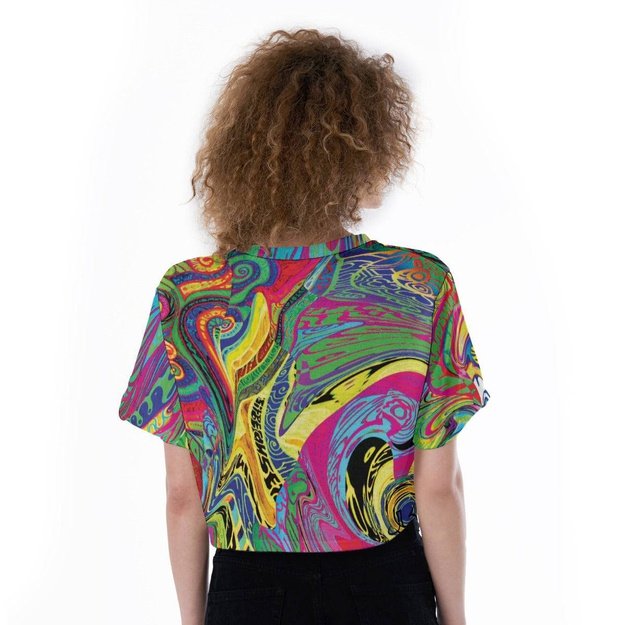 Spiral Shroom Colors Cropped Shirt