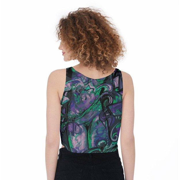 Water Color Woman Cropped Tank