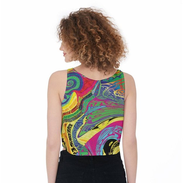 Spiral Shroom Colors Cropped Tank