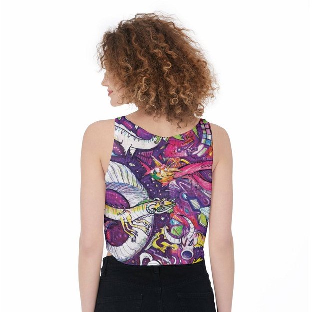 Purple Horn Cropped Tank