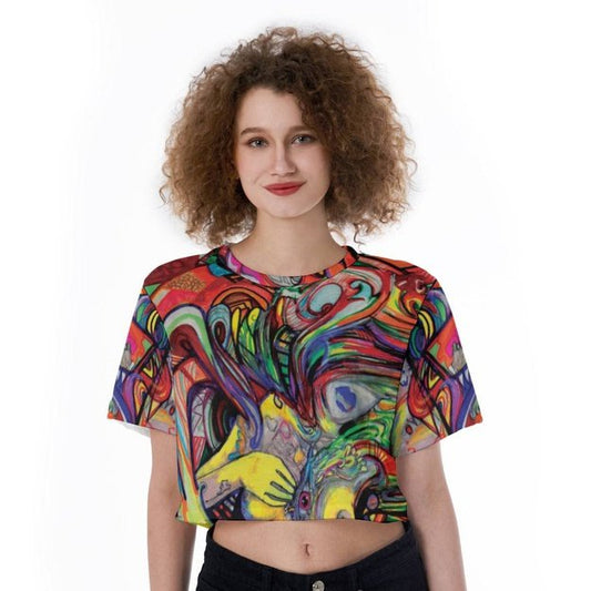 Water Color Woman Cropped Shirt