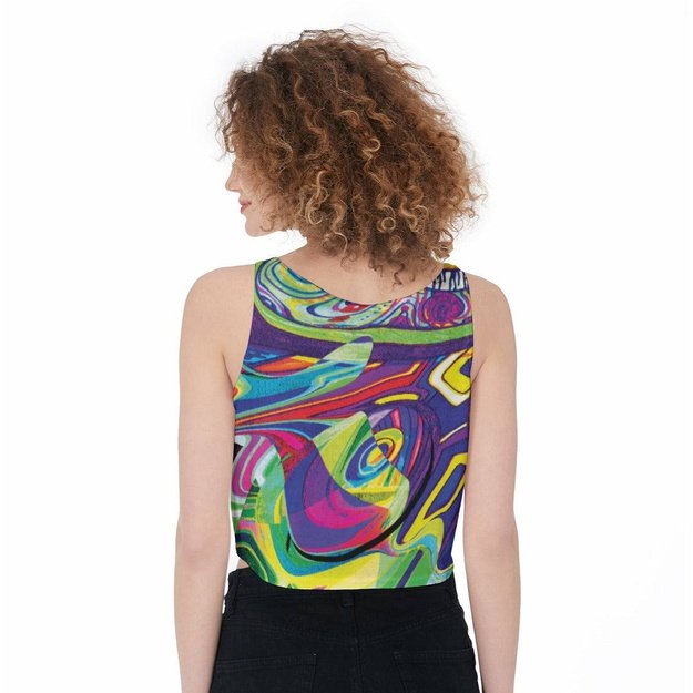 Spiral Shroom Colors Cropped Tank