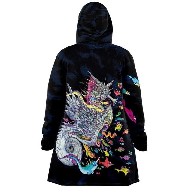 Seahorse Monster Cloak - Microfleece Cloak - Artist, Kamal MishMish, Kmish, KMish213, MishMish - Wrinkled Minds Wardrobe