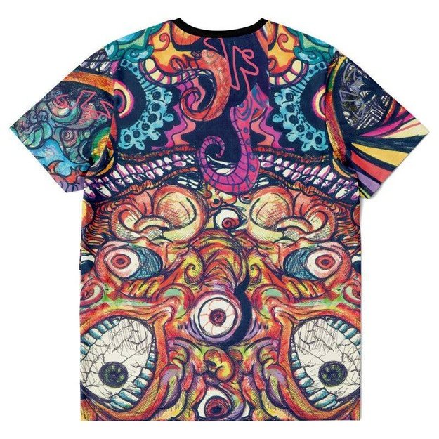 Eyes 'n' Mouth T-shirt - T-shirt - Artist, Colorful, Kamal MishMish, Kmish, KMish213, MishMish, Psychedelic, T Shirt, Trippy, Unique Art - Wrinkled Minds Wardrobe