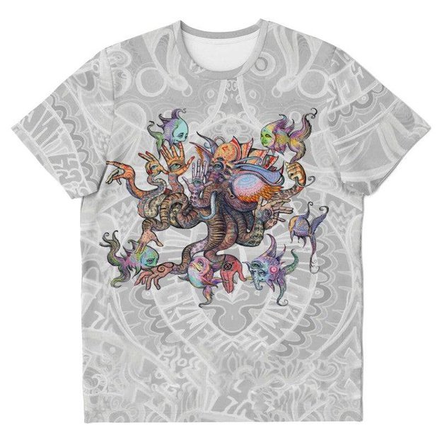 Elephantopus T-Shirt - T-shirt - Artist, Colorful, Elephant, Kamal MishMish, Kmish, KMish213, MishMish, Octopus, Psychedelic, T Shirt, Trippy, Unique Art - Wrinkled Minds Wardrobe