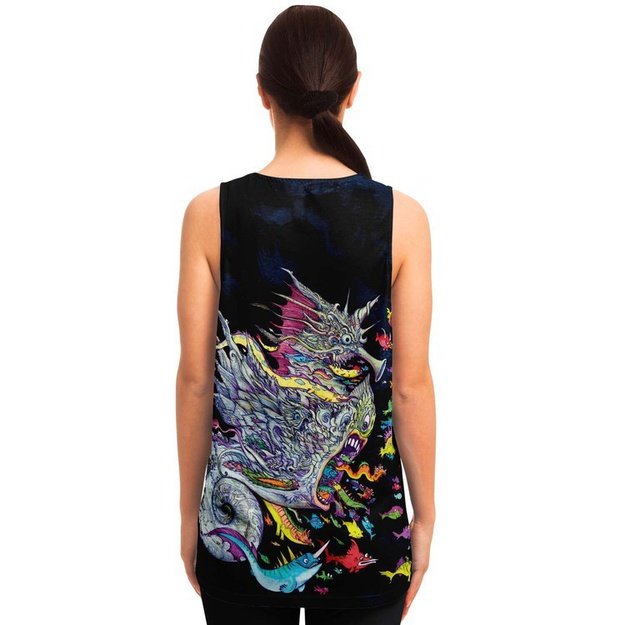 Seahorse Monster Tank - Unisex Tank Top - Artist, Colorful, Kamal MishMish, Kmish, KMish213, MishMish, Psychedelic, Sea Life, tank top, Trippy, Unique Art, unisex - Wrinkled Minds Wardrobe