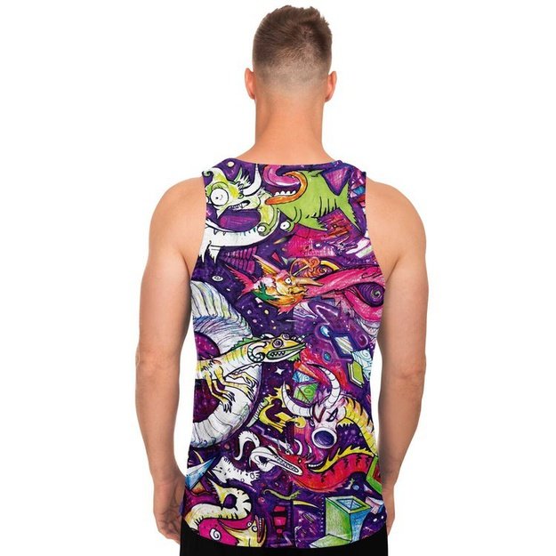 Purple Horn Woman Tank Top - Unisex Tank Top - Artist, Colorful, Kamal MishMish, Kmish, KMish213, MishMish, Psychedelic, tank top, Trippy, Unique Art, unisex - Wrinkled Minds Wardrobe