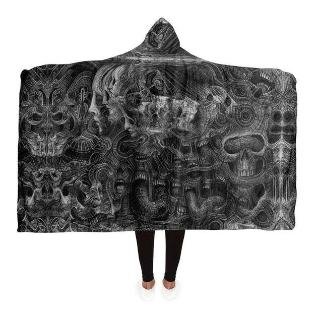 Wall of Faces Hooded Blanket - Hooded Blanket - Artist, Kamal MishMish, Kmish, KMish213, MishMish - Wrinkled Minds Wardrobe