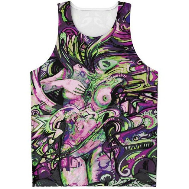 Water Color Woman Tank - Unisex Tank Top - Artist, Colorful, Kamal MishMish, Kmish, KMish213, MishMish, Psychedelic, tank top, Trippy, Unique Art, unisex - Wrinkled Minds Wardrobe - wisteria