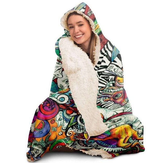 Octophantopus Hooded Blanket - Hooded Blanket - Artist, Kamal MishMish, Kmish, KMish213, MishMish - Wrinkled Minds Wardrobe