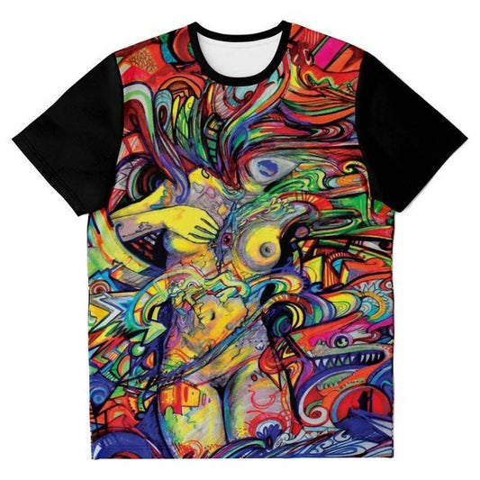 Water Color Woman T-Shirt - T-shirt - Artist, Colorful, Kamal MishMish, Kmish, KMish213, MishMish, Psychedelic, T Shirt, Trippy, Unique Art - Wrinkled Minds Wardrobe
