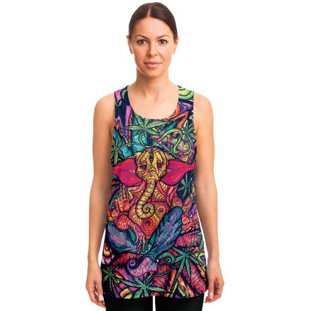 Ganjanesh Tank - Unisex Tank Top - Artist, Cannabis, Colorful, Elephant, Kamal MishMish, Kmish, KMish213, MishMish, Psychedelic, tank top, Trippy, Unique Art, unisex - Wrinkled Minds Wardrobe