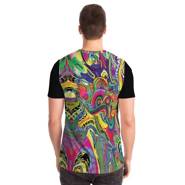 Spiral Shroom Color T-Shirt - Pocket T-shirt - Artist, Colorful, Kamal MishMish, Kmish, KMish213, MishMish, Pocket T-Shirt, Psychedelic, T Shirt, Trippy, Unique Art - Wrinkled Minds Wardrobe