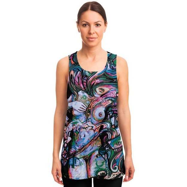 Water Color Woman Tank - Unisex Tank Top - Artist, Colorful, Kamal MishMish, Kmish, KMish213, MishMish, Psychedelic, tank top, Trippy, Unique Art, unisex - Wrinkled Minds Wardrobe - blu