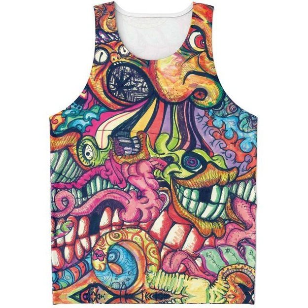 Toothy Tank - Unisex Tank Top - Artist, Colorful, Kamal MishMish, Kmish, KMish213, MishMish, Psychedelic, tank top, Trippy, Unique Art, unisex - Wrinkled Minds Wardrobe