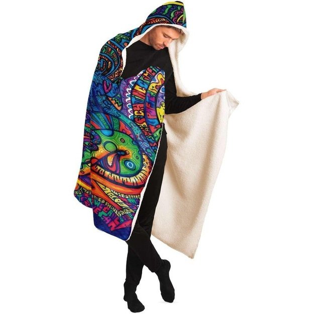 Snail OG Hooded Blanket - Hooded Blanket - Artist, Cannabis, Colorful, Kamal MishMish, Kmish, KMish213, MishMish, Psychedelic, Trippy, Unique Art - Wrinkled Minds Wardrobe