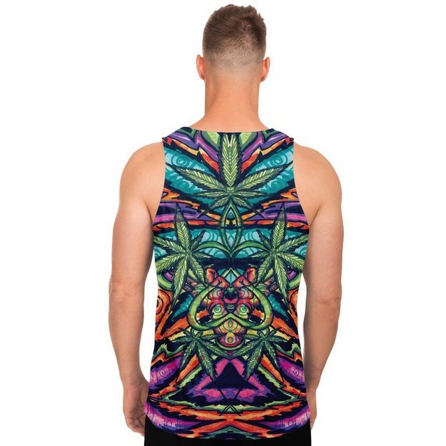 Ganjanesh Tank - Unisex Tank Top - Artist, Cannabis, Colorful, Elephant, Kamal MishMish, Kmish, KMish213, MishMish, Psychedelic, tank top, Trippy, Unique Art, unisex - Wrinkled Minds Wardrobe