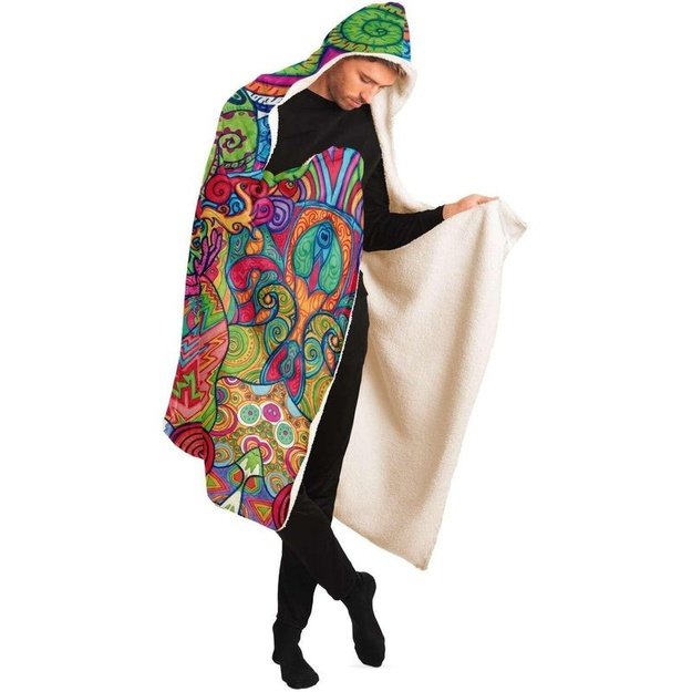 OGanesh Hooded Blanket - Hooded Blanket - Artist, Kamal MishMish, Kmish, KMish213, MishMish - Wrinkled Minds Wardrobe