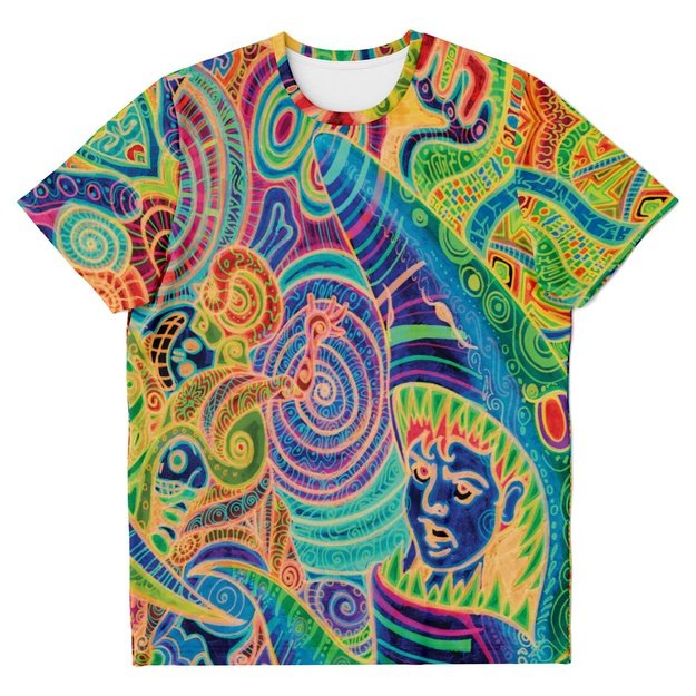 Pink Shark Boy T-Shirt - T-shirt - Artist, Colorful, Kamal MishMish, Kmish, KMish213, MishMish, Psychedelic, Sea Life, T Shirt, Trippy, Unique Art - Wrinkled Minds Wardrobe