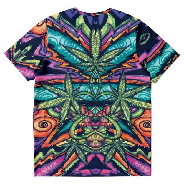 Ganjanesh T-Shirt - T-shirt - Artist, Cannabis, Colorful, Elephant, Kamal MishMish, Kmish, KMish213, MishMish, Psychedelic, T Shirt, Trippy, Unique Art - Wrinkled Minds Wardrobe