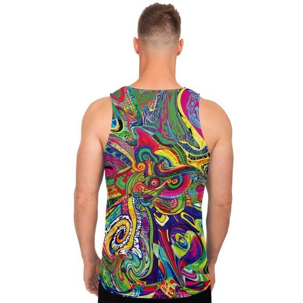 spiral shroom Tank - Unisex Tank Top - Artist, Colorful, Kamal MishMish, Kmish, KMish213, MishMish, Psychedelic, tank top, Trippy, Unique Art, unisex - Wrinkled Minds Wardrobe