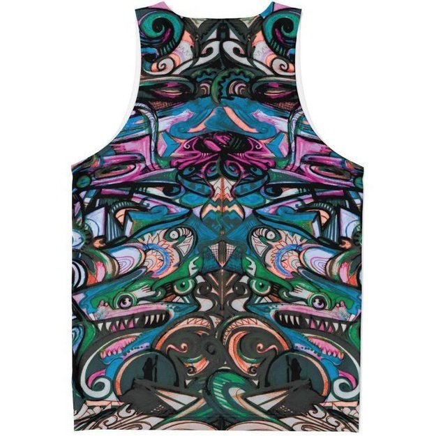 Water Color Woman Tank - Unisex Tank Top - Artist, Colorful, Kamal MishMish, Kmish, KMish213, MishMish, Psychedelic, tank top, Trippy, Unique Art, unisex - Wrinkled Minds Wardrobe - blu