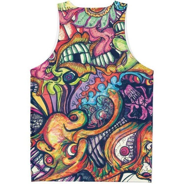 Toothy Tank - Unisex Tank Top - Artist, Colorful, Kamal MishMish, Kmish, KMish213, MishMish, Psychedelic, tank top, Trippy, Unique Art, unisex - Wrinkled Minds Wardrobe