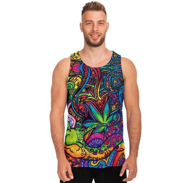 og snail tank - Unisex Tank Top - Artist, Cannabis, Colorful, Kamal MishMish, Kmish, KMish213, MishMish, Psychedelic, tank top, Trippy, Unique Art, unisex - Wrinkled Minds Wardrobe