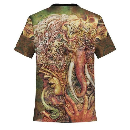 Hooded Woman T-Shirt - Pocket T-shirt - Artist, Colorful, Kamal MishMish, Kmish, KMish213, MishMish, Pocket T-Shirt, Psychedelic, T Shirt, Trippy, Unique Art, colored - Wrinkled Minds Wardrobe