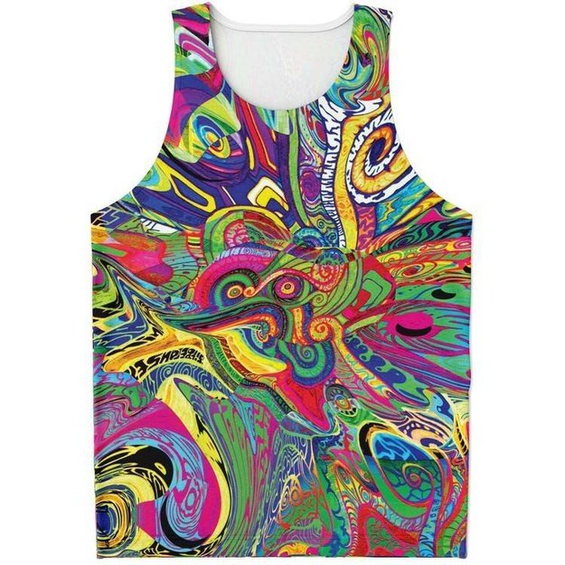 spiral shroom Tank - Unisex Tank Top - Artist, Colorful, Kamal MishMish, Kmish, KMish213, MishMish, Psychedelic, tank top, Trippy, Unique Art, unisex - Wrinkled Minds Wardrobe