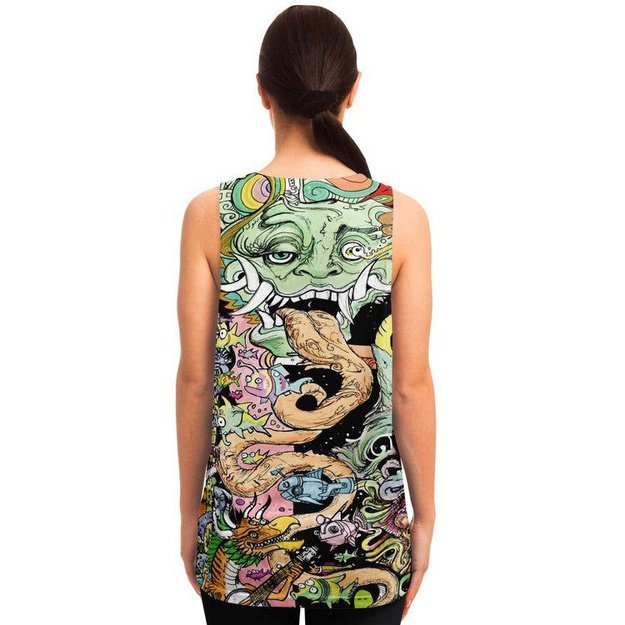 White Horn Woman Tank Top - Unisex Tank Top - Artist, Colorful, Kamal MishMish, Kmish, KMish213, MishMish, Psychedelic, tank top, Trippy, Unique Art, unisex - Wrinkled Minds Wardrobe