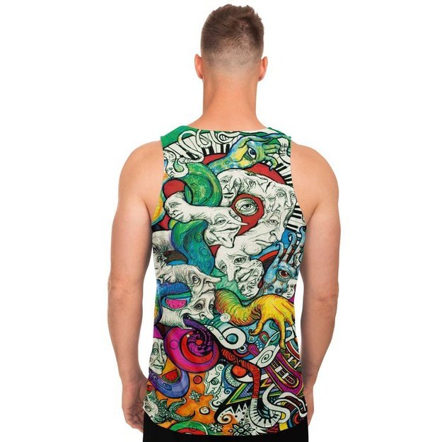 Octophantopus Tank - Unisex Tank Top - Artist, Colorful, Kamal MishMish, Kmish, KMish213, MishMish, Octopus, Pocket T-Shirt, Psychedelic, Sea Life, tank top, Trippy, Unique Art, unisex - Wrinkled Minds Wardrobe